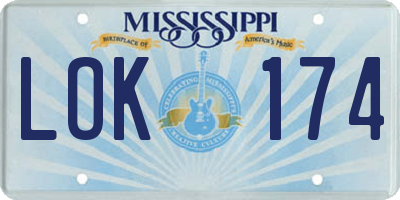 MS license plate LOK174