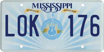 MS license plate LOK176