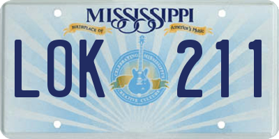 MS license plate LOK211