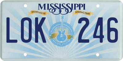 MS license plate LOK246