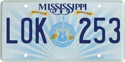 MS license plate LOK253