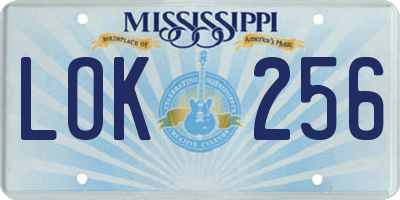 MS license plate LOK256