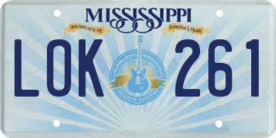 MS license plate LOK261