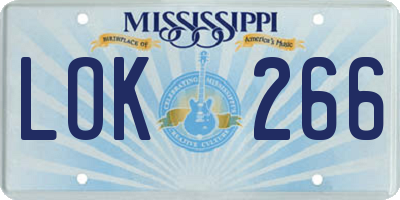 MS license plate LOK266