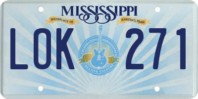 MS license plate LOK271