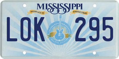 MS license plate LOK295