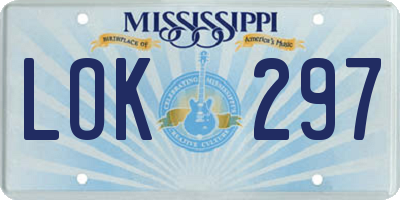 MS license plate LOK297