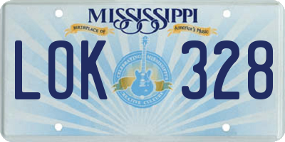 MS license plate LOK328