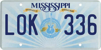 MS license plate LOK336