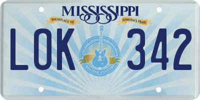 MS license plate LOK342