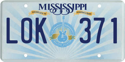 MS license plate LOK371