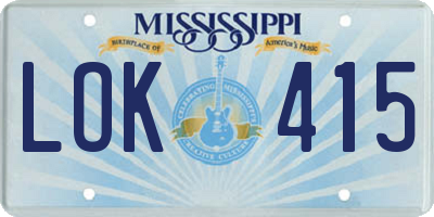 MS license plate LOK415