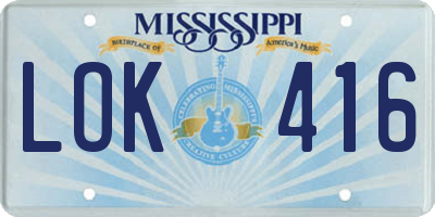 MS license plate LOK416