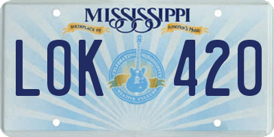 MS license plate LOK420