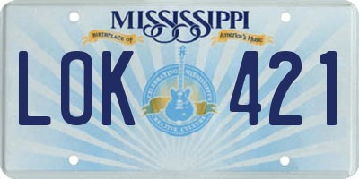 MS license plate LOK421