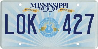 MS license plate LOK427