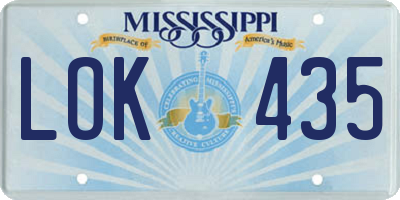 MS license plate LOK435