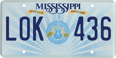 MS license plate LOK436