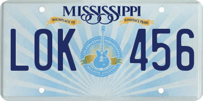 MS license plate LOK456