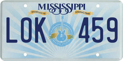 MS license plate LOK459