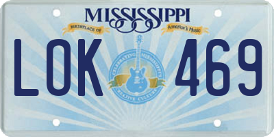 MS license plate LOK469