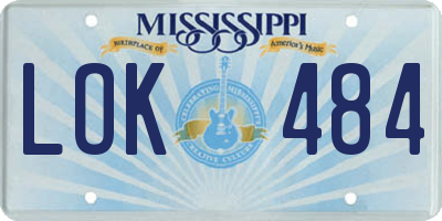 MS license plate LOK484