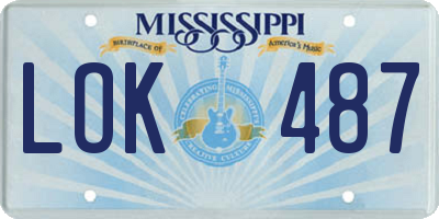 MS license plate LOK487