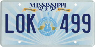MS license plate LOK499