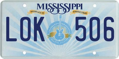 MS license plate LOK506