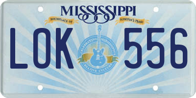 MS license plate LOK556