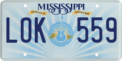 MS license plate LOK559