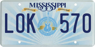 MS license plate LOK570