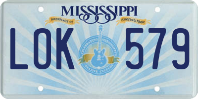 MS license plate LOK579