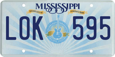 MS license plate LOK595