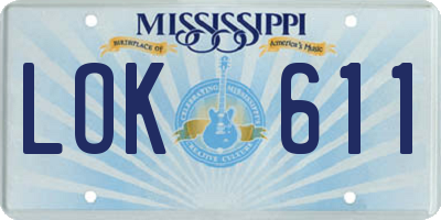 MS license plate LOK611