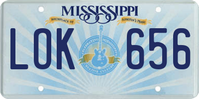 MS license plate LOK656