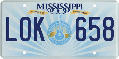 MS license plate LOK658