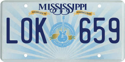 MS license plate LOK659