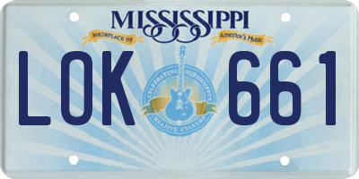 MS license plate LOK661