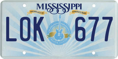 MS license plate LOK677