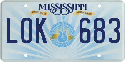 MS license plate LOK683