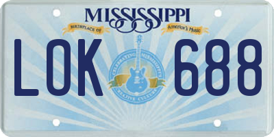 MS license plate LOK688