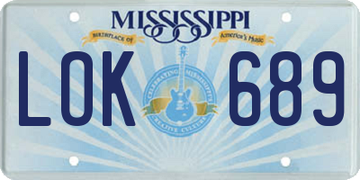 MS license plate LOK689