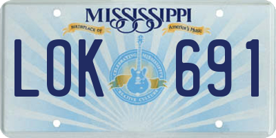 MS license plate LOK691