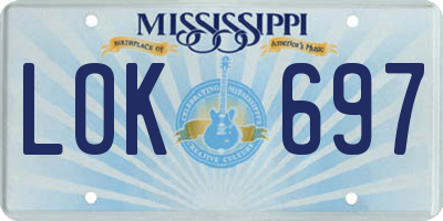 MS license plate LOK697