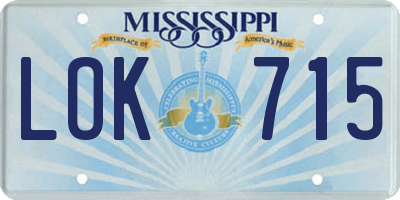 MS license plate LOK715