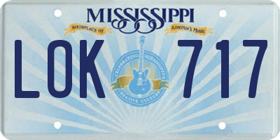 MS license plate LOK717