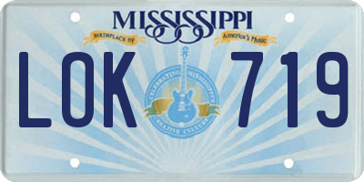 MS license plate LOK719