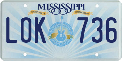 MS license plate LOK736