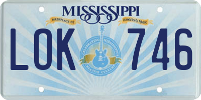 MS license plate LOK746